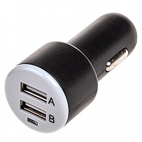 Зарядное устройство (адаптер) 12V USBх2 (1.0А+2.1А) SKYWAY Черный в блистере